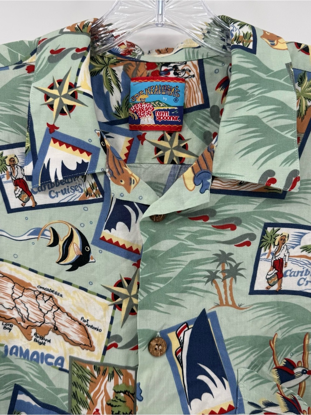 Reyn Spooner Hawaiian Shirt Mens XL Joe Kealuha Floral Vacation Jamaica Button